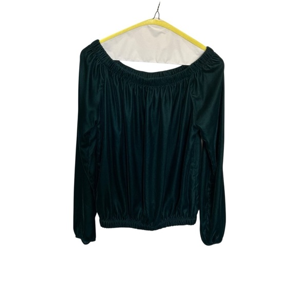 Bailey/44 Children Of The Lilith Off-The-Shoulder Velvet Blouse Pine Green XS - Picture 5 of 9